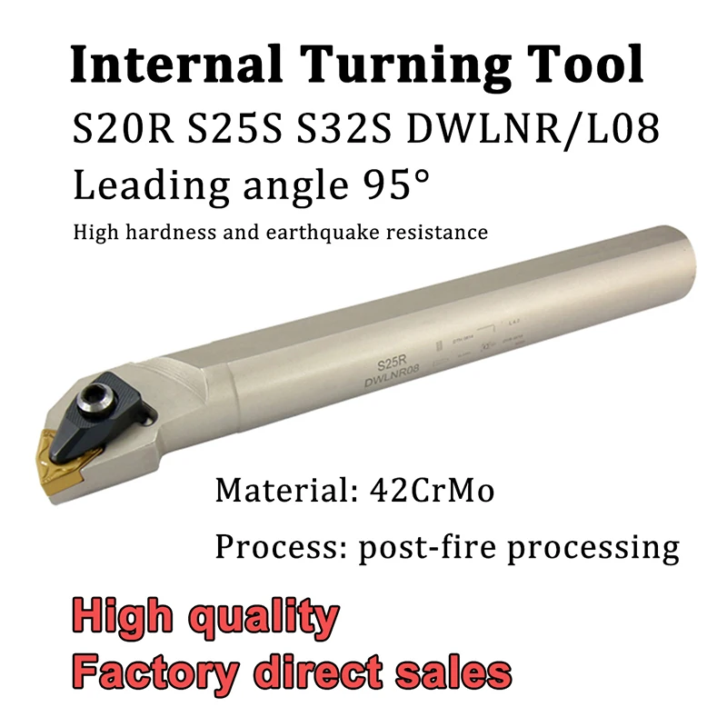 S20R S25S S32S DWLNR 08 White Internal Turning Tool Holder High Quality For WNMG 080408 Carbide Inserts Lathe Cutter Tools