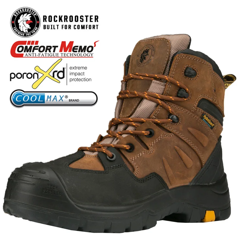 ROCKROOSTER Hiking Shoes Men Waterproof Hunting Boots Leather Work Safety Shoes Tactical Ankle Boots Male trekking Boots
