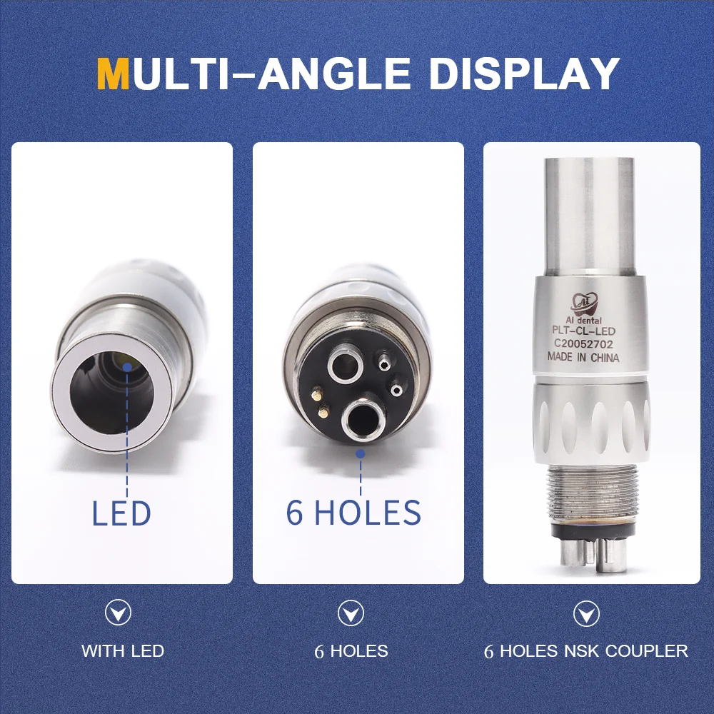 AI-NCL6 X600L/X700L rękojeść ząb dentystyczny 6 otworów szybkozłącze części zamienne sprzęt laboratoryjny led