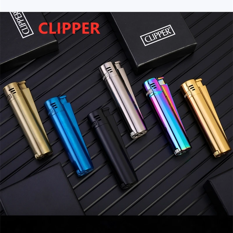 Original Clipper Lighter Metal Free Fire Jet Butane Torch Lighter Turbo Portable Grinding Wheel Flint Gas Lighters From Spain