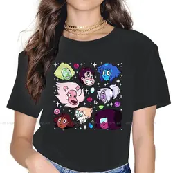 Steven Universe Animation Science Fiction 100% Cotton TShirts Crystal Gem Friends Personalize 4XL 5XL Woman's T Shirt Hipster