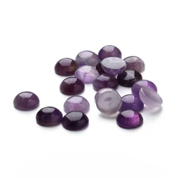 5-10pcs New Round Amethysts Ring Surface 4/6/8/10/12/14/16/18/20/25 mm Natural Stone Cabochons For Bracelet Earrings Accessories