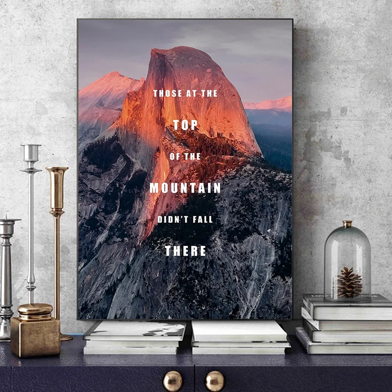 

Mountain Motivational Quote Canvas Painting Inspirational Posters and Prints Wall Art Picture for Living Room Wall Decor Cuadros