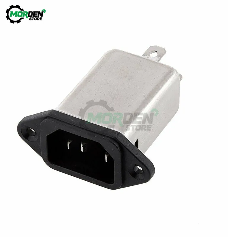 CW1D-10A-T IEC Socket Panel Mount Power Line Power EMI RFI Filter AC 115V-250V 10A 50/60Hz Suppressor Power Line Noise Filter
