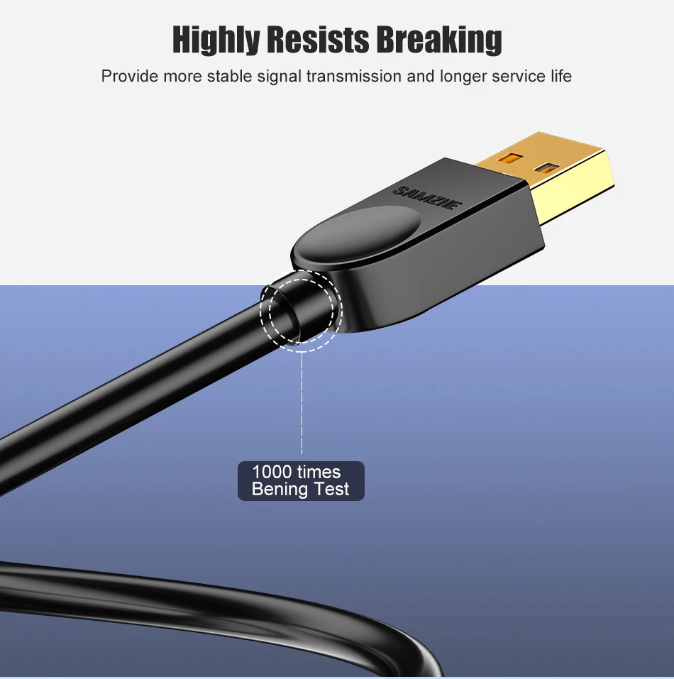SAMZHE USB zu USB 3,0 Verlängerung Kabel Stecker auf Stecker 2,0 Verlängern Kabel Für PC TV PS4 Computer Laptop Extender – Detail 9