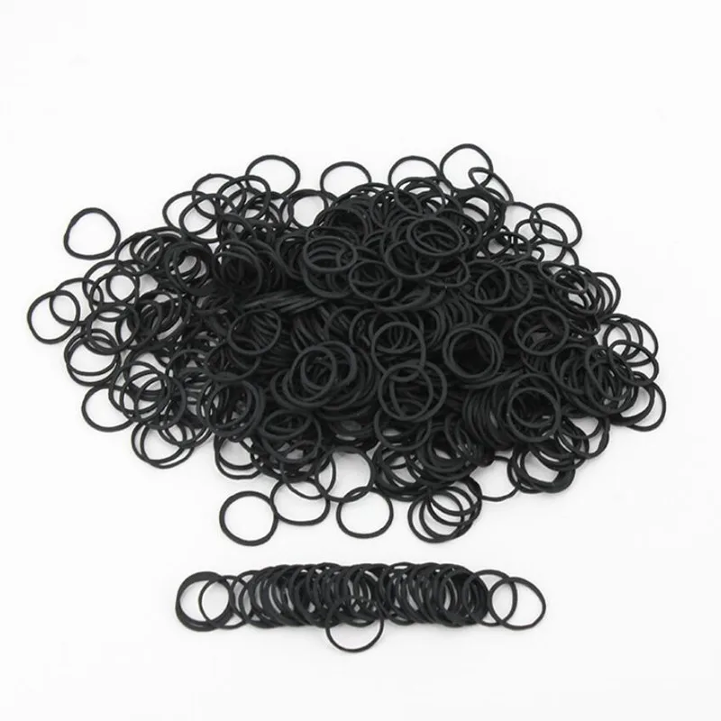 1000Pcs Mini Rubber Bands, Black Elastic Hair Bands,06*09 Rubber Band for Office School Organizing File Ties Bands