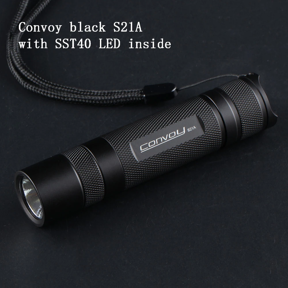 Convoy S21A Luminus SST40 senter hitam Led Linterna senter 21700 lampu kilat lentera tinggi kuat lampu kerja memancing berkemah