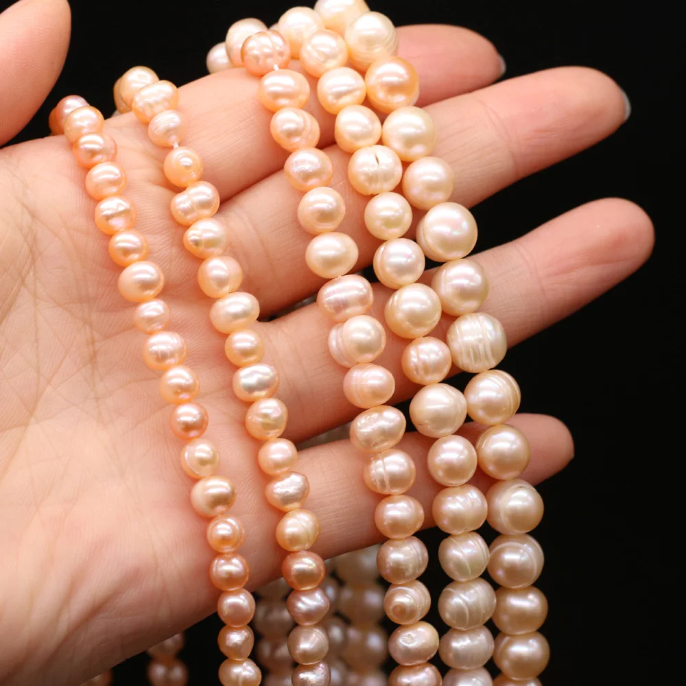 Natural Freshwater Pearl Beads Near Round Fine Pearls Punch Loose Beads For DIY Women Elegant Bracelet Necklace Jewelry Making