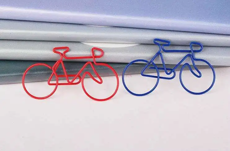 Alien Cartoon Paper Clip, Bicicleta Forma Colorida, 15pcs