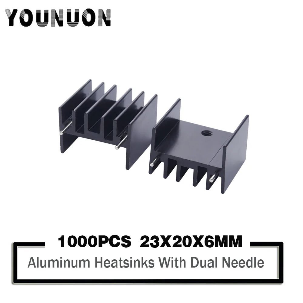 

1000PCS 20*23*16MMAluminium TO-220 Heatsink TO 220 Heat Sink Transistor Radiator TO220 Cooler Cooling Black 23*20*16MM