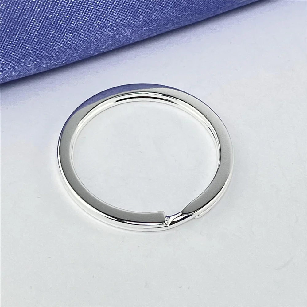 925 Silver Keychain Circle Shape Simple Keychain Fashion Jewelry Gift