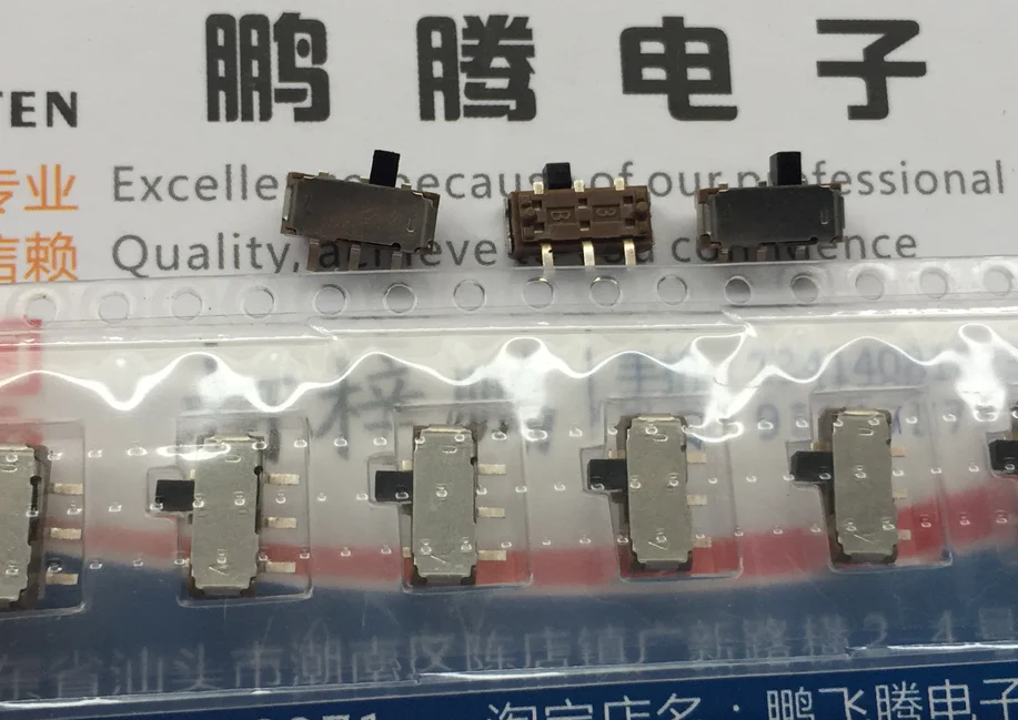 10PCS/lot SSSS211603 Imported Japanese SMD toggle switch 3 feet 2 gears miniature side dial sliding stroke