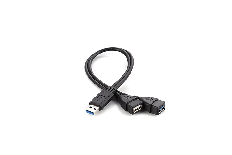 USB male to USB3.0 Female+USB2.0 Female Data Hub Power Adapter Y Splitter USB Charging Power Cable Cord Extension Cable