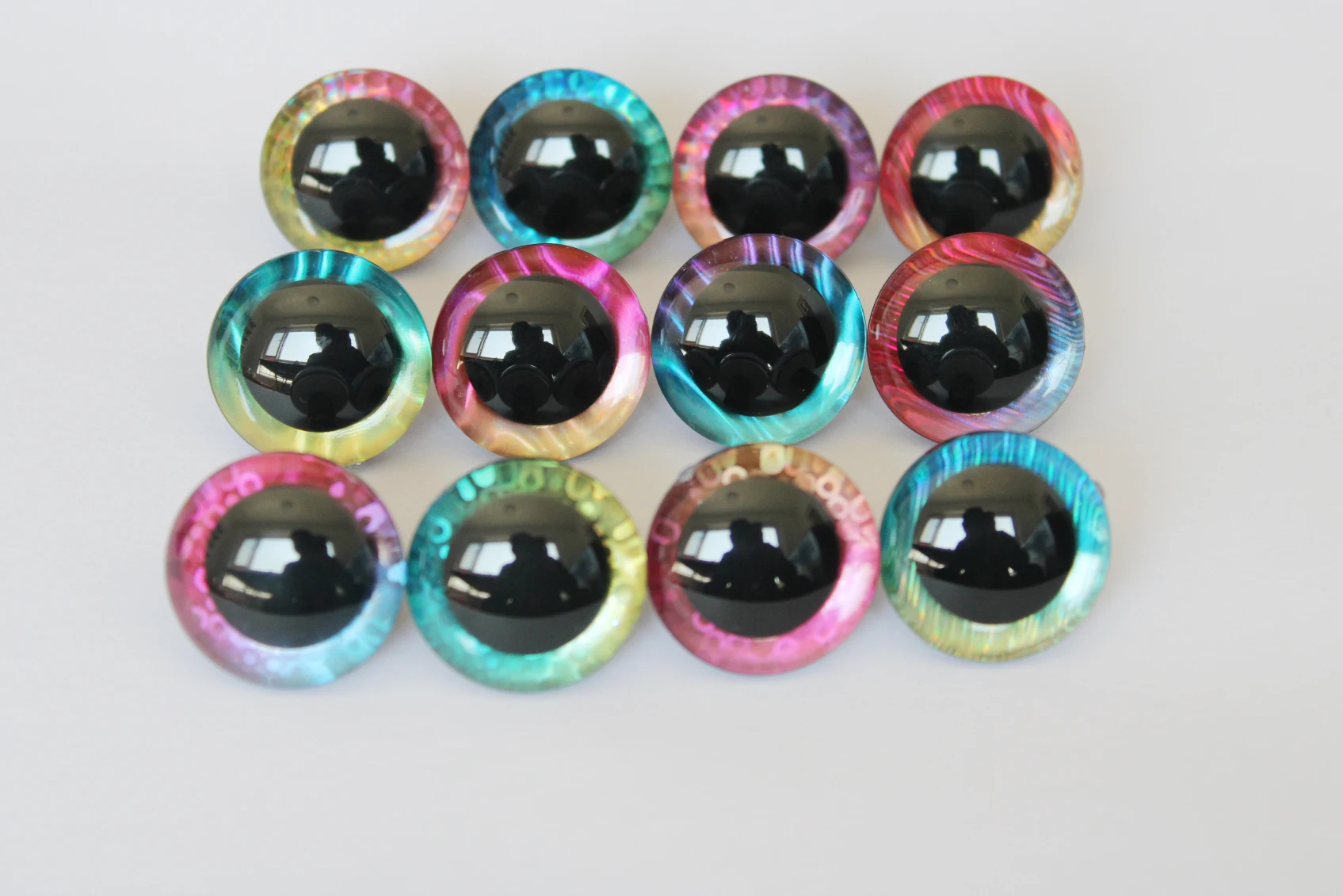 

20pcs/lot--L12---12mm/14/16/18/20/25/30/35mm New Lovely toy safety eyes 3D doll eyes + fabric + washer for diy plush doll