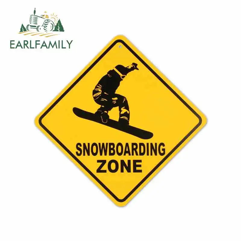 EARLFAMILY 13cm x 13cm SNOWBOARDING ZONE Car Sticker Skateboarding Decal Waterproof Car Styling Accessories