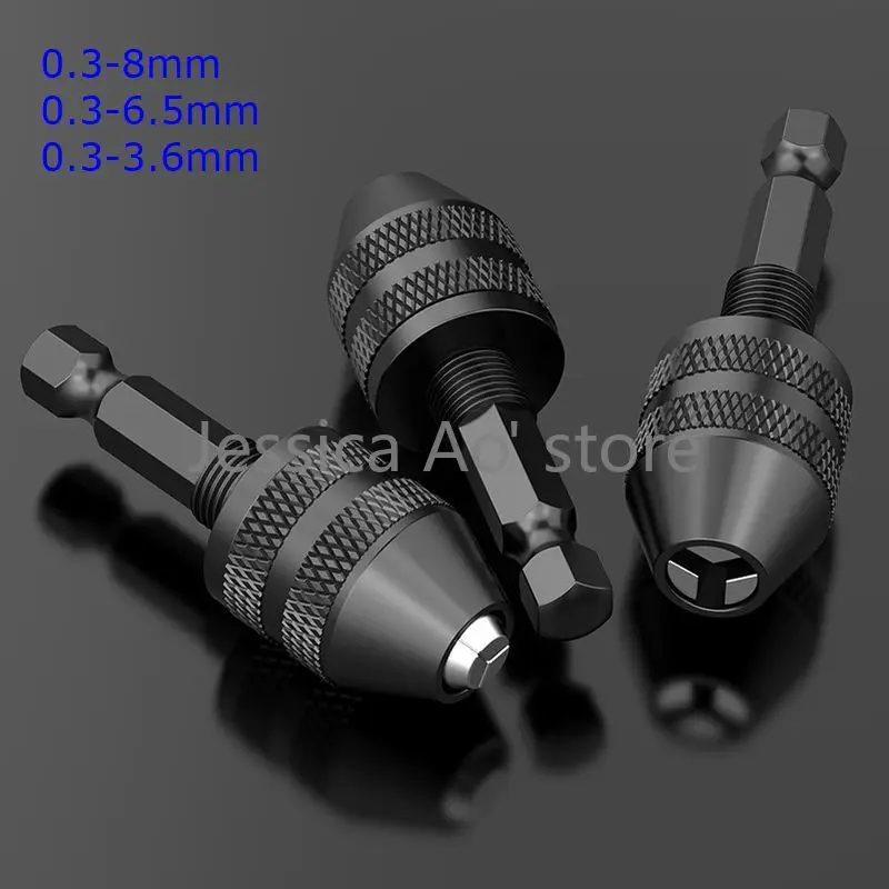 0.3-8Mm Ba Hàm Chuck 6.35Mm Lục Giác Tay Cầm Nhanh Kẹp Chuck Xoắn Bit Truyền Đến Điện mũi Khoan Chuck
