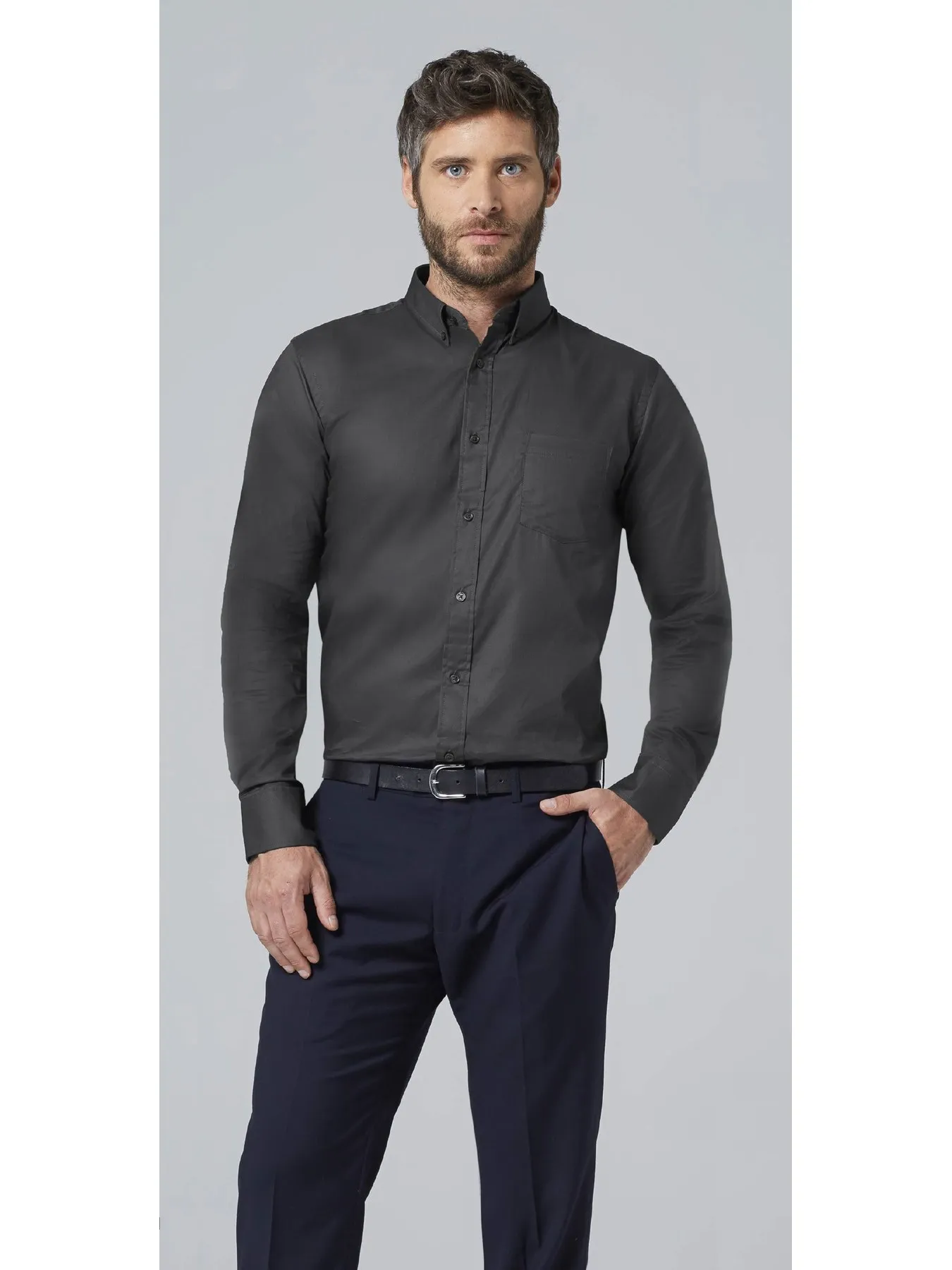 BUSINESS MODERN MEN-MEN's long sleeve shirt 100% micro cotton Twill