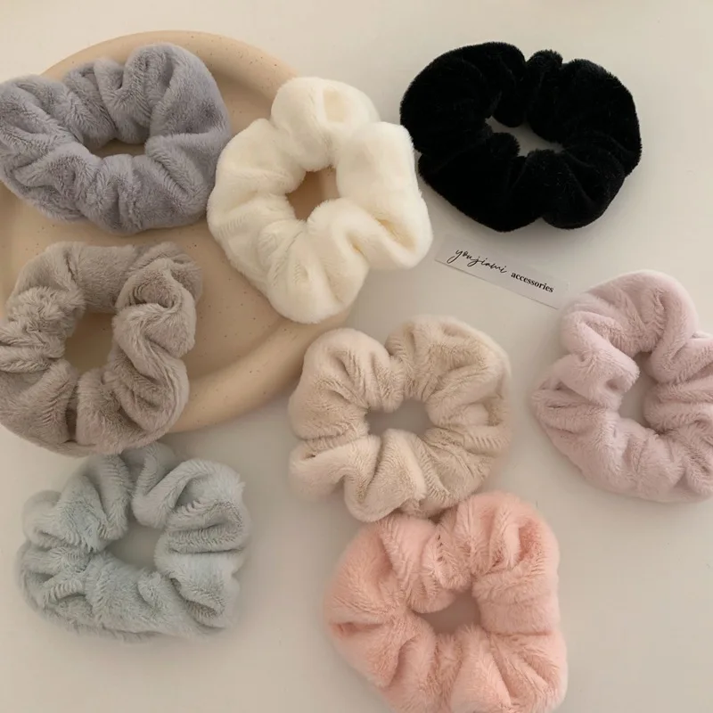 Winter New Elegant Knitted Stripe Scrunchie Women Girls Elastic Hair Rubber Band Accessories Tie Hair Ring Rope Holder Headdress