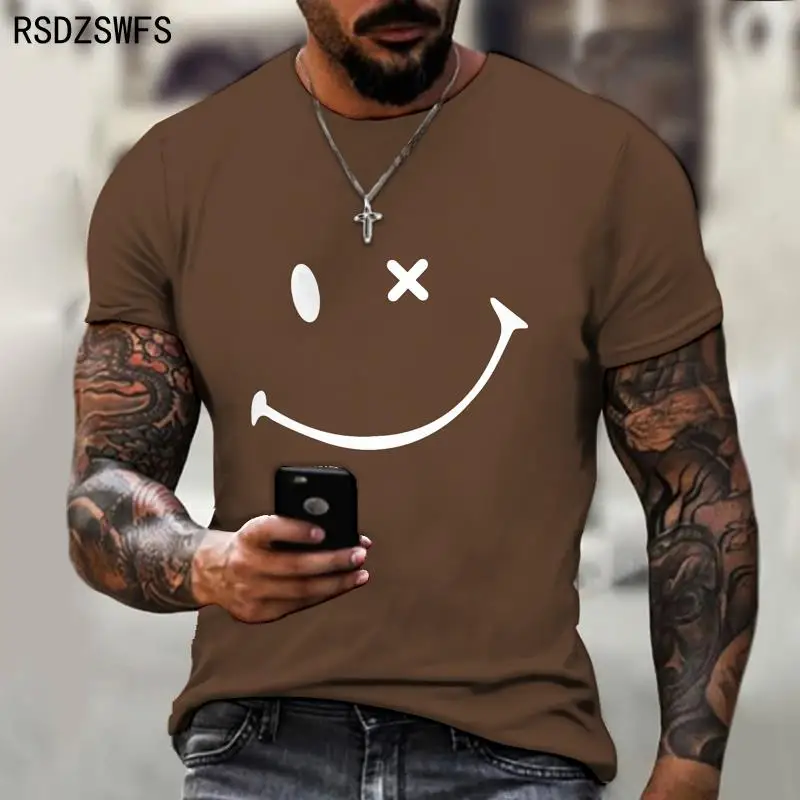 2021 design simple smiling face funny and humorous design men\'s and women\'s T-shirt Spoof bad style Tops Tees Size xxs-5XL