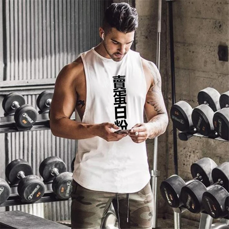 Gym Muscle Tank Top Men Workout Sporting Stringer Fashion Clothing Bodybuilding Singlets Cotton Fitness Vest Sleeveless Shirt