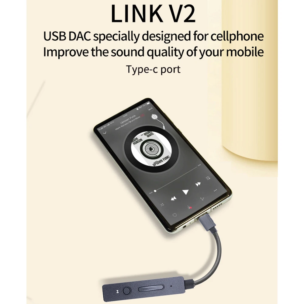 XDUOO LINK V2 2021 Hi-Res USB DAC Audio Cable Adapter CS43131 TYPE-C to 3.5mm for Phones PC