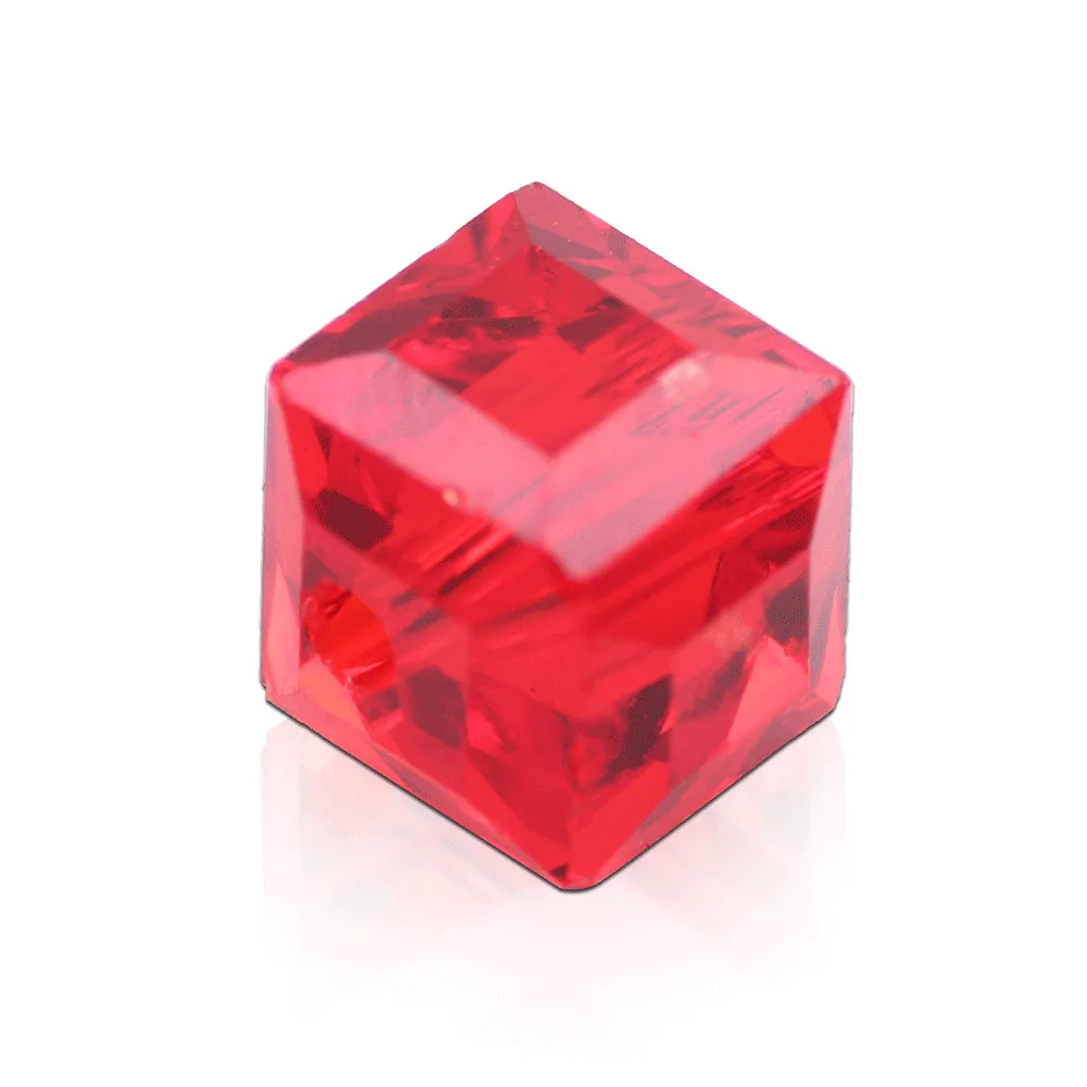 20Pcs Lampwork Glass Cube Beads Red 10mm Faceted Square Beads DIY Making Cristaux Bijoux Accessoires Couture Wholesale In Bulk