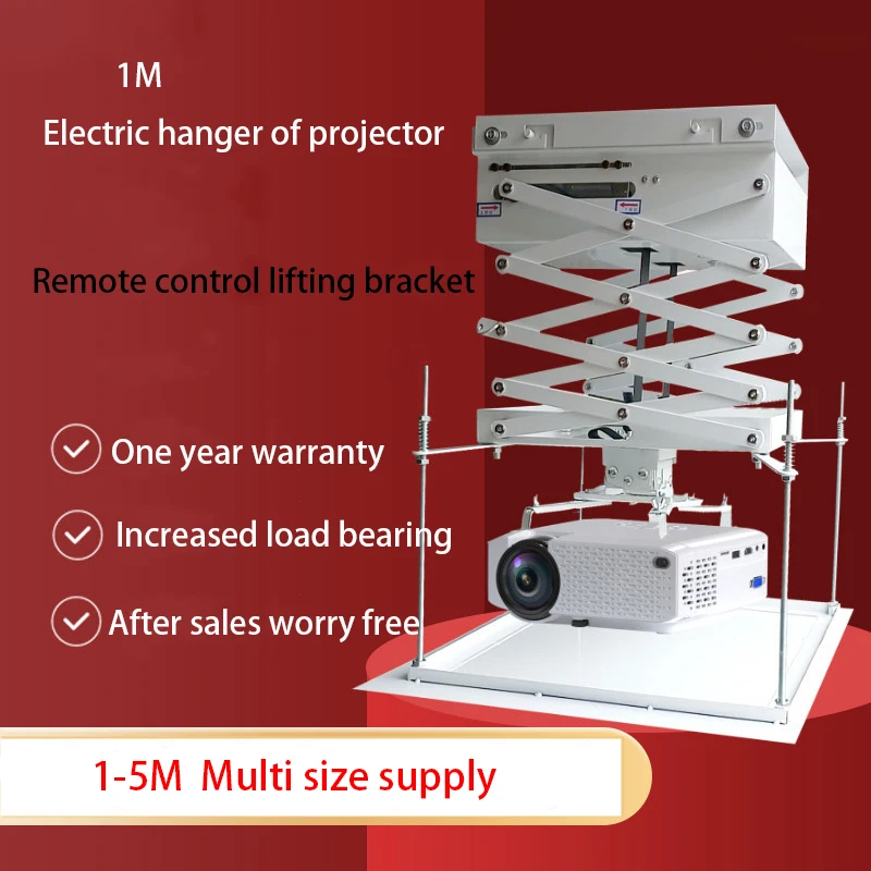 100cm Projector Electric Hanger Remote control lifting bracket Can hide scissors telescopic 220V 48W