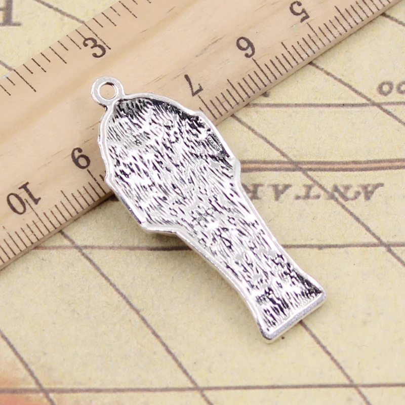 10pcs Charms Egyptian Mummy Sarcophagus 45x18mm Tibetan Bronze Silver Color Pendants Antique Making DIY Handmade Craft Pendant