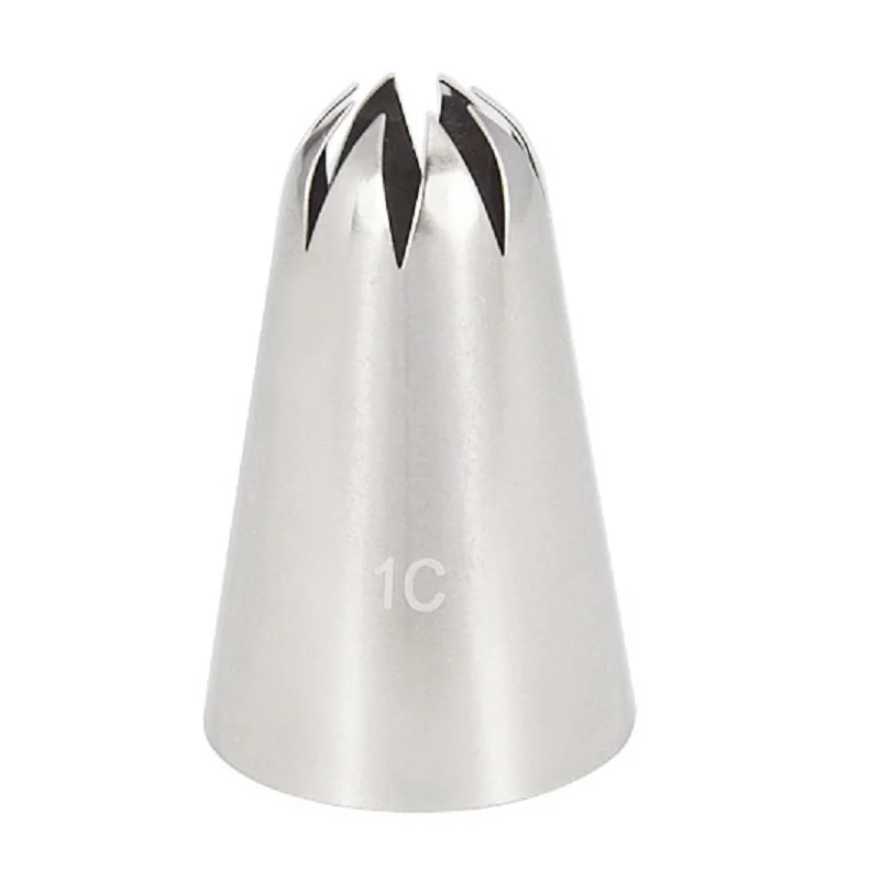 

(20 шт./лот) Бесплатная доставка MRF нержавеющая сталь 18/8 Закрытая звезда сопло Кондитерская матовая паста глазурь наконечники # 1C