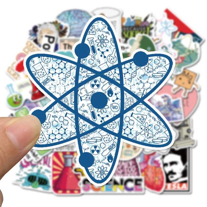 Pegatinas decorativas de grafiti para niños, juguetes de papelería de la serie de laboratorio de ciencia para niños, 10/30/50 piezas, venta al por