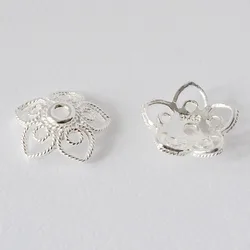 solid 925 sterling silver flower bead cap, spacer bead caps, jewelry diy silver findings/components