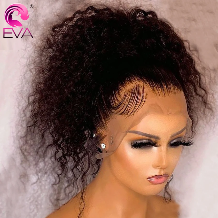 

Eva Hair 13x6 HD Lace Frontal Wig Glueless 13x4 Lace Human Hair Wigs Pre Plucked 10A Curly Lace Front Human Hair Wigs For Women