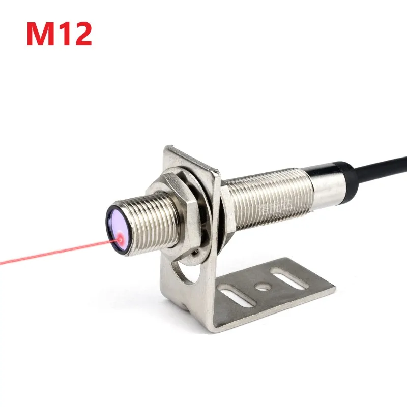 

M12 Visible Infrared Laser Diffuse Reflection Photoelectric Optoelectric Sensor Switch NPN PNP NO NC 100mm 200mm 300mm