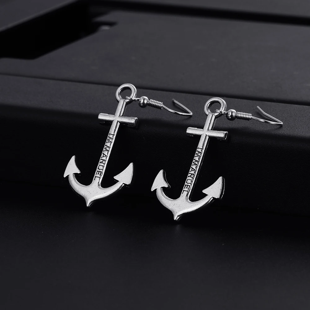 Trendy Vintage Anchor Shape Dangle Earrings for Women Girl Retro Drop Earrings Cute Small Object Earring Jewelry Bijoux