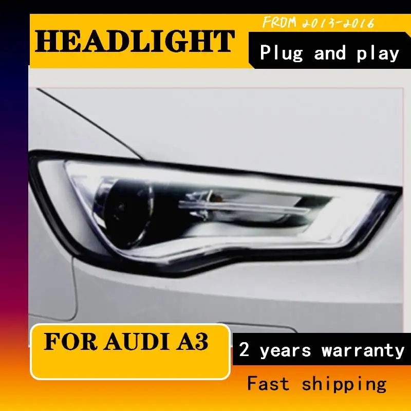 

Car Styling LED Head Lamp For AUDI A3 Led Headlights 2013-2016 FOR Halogen upgrade FULL LED Hid Bi-LED Lens Low Beam Accessories