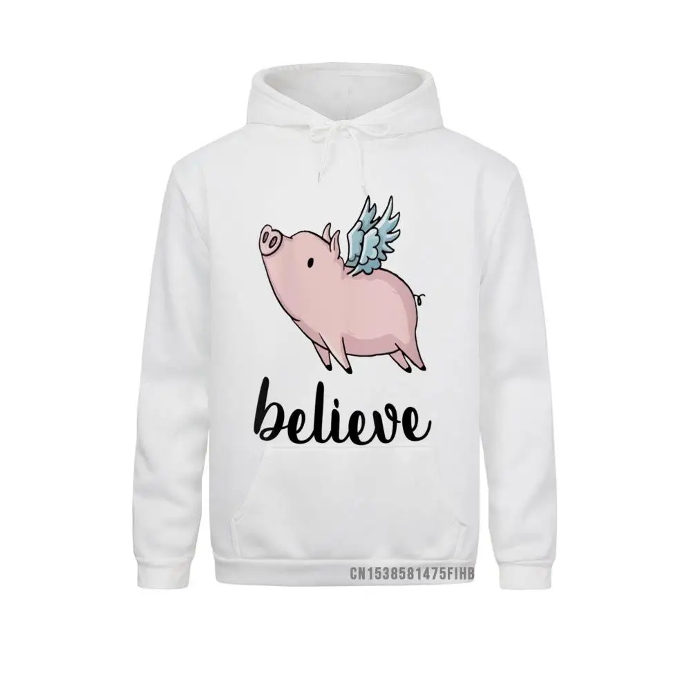 

Womens Believe Flying Pig With Wings Motivational Pigs Fly Gift Hoodie Hoodies Custom Brand New Geek Sweatshirts