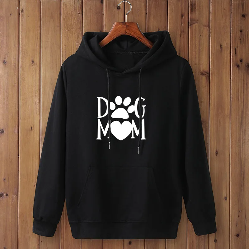 Hund Mom Frauen Samt Modische Langarm Casual Sweatshirt Druck herzförmigen Druck Kawaii Sweatshirt Kleidung