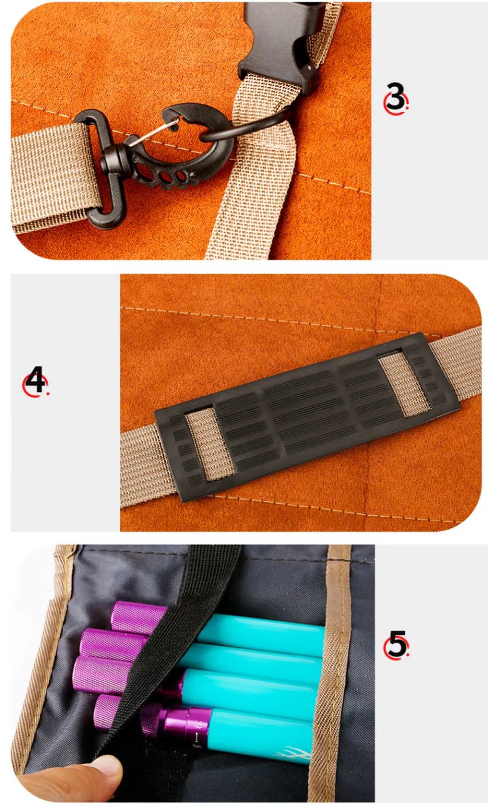 150cm Tragbare Angelrutentasche Einlagige Faltbare Roll-Up-Tasche im Regenschirm-Design für Rolle, Schnur, Köder, Angelausrüstung und Zubehör – Detail 9