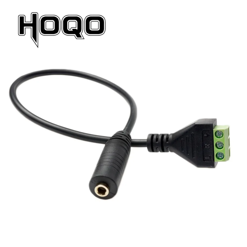 Conector auxiliar hembra de 3 polos y 3,5mm, Conector de tornillo de 3 pines con blindaje de audio, Conector de 3,5mm(1/8) para atornillar el cable adaptador del enchufe del Terminal