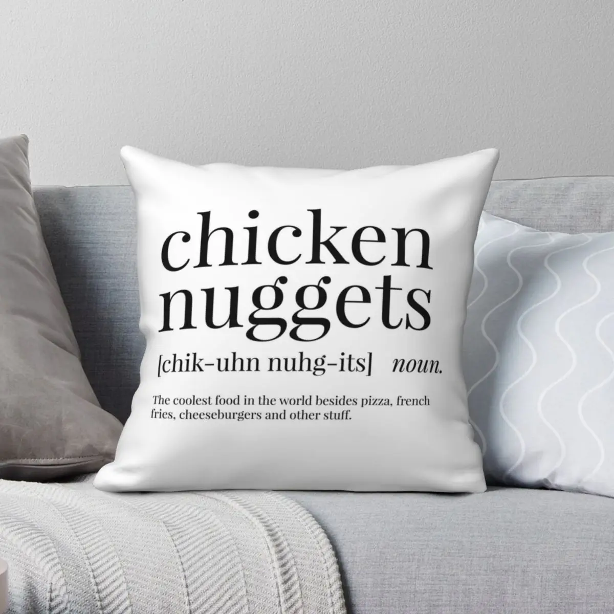 Chicken Nuggets Definition Square Pillowcase Polyester Linen Velvet Zip Decor Car Cushion Cover