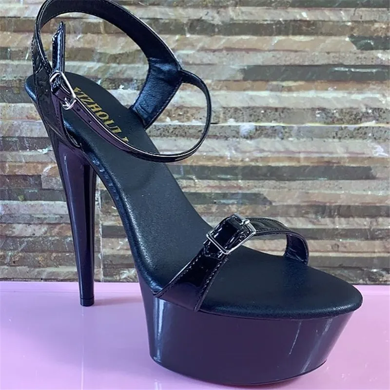 Zapatos transparentes sexys de pasarela para mujer, Sandalias de tacón alto de 15CM, zapatos de baile de alta calidad
