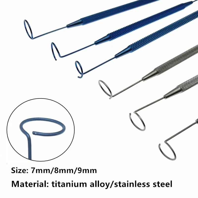 

Titanium alloy /stainless steel double ended pigtail ophthalmic probe eye surgical instruments