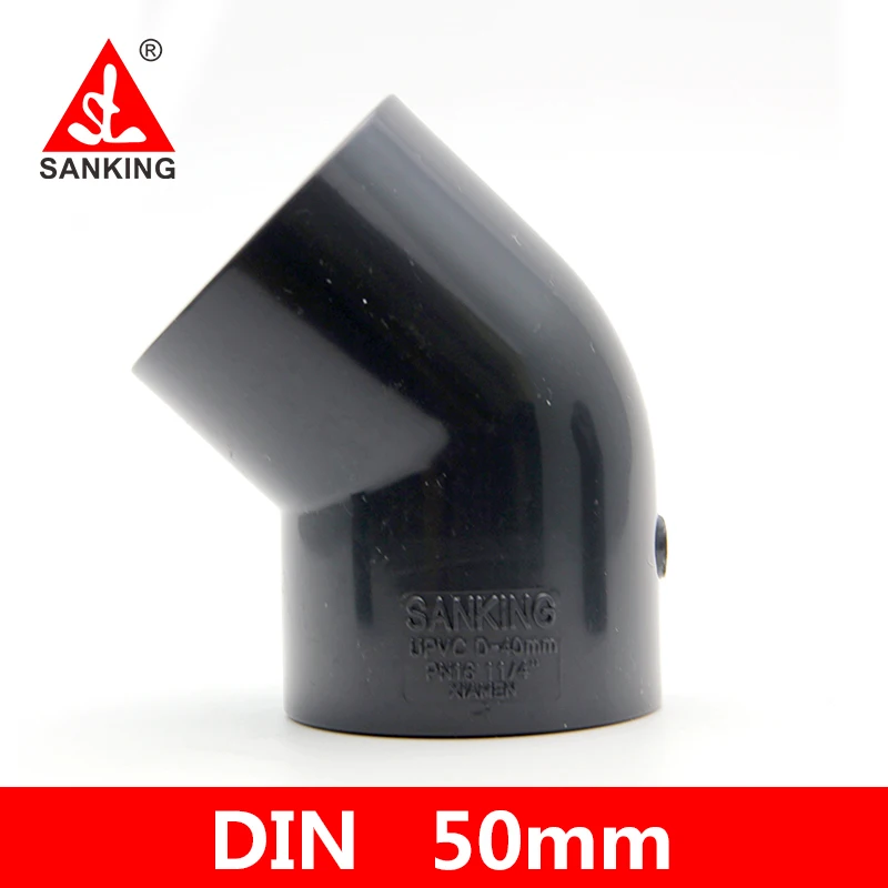 Sanking UPVC 50mm 45  Degree Elbow  Water Tank PVC Connectors 50mm  Water Adapter  Fish Tank Tube Joint Garden Irrigation