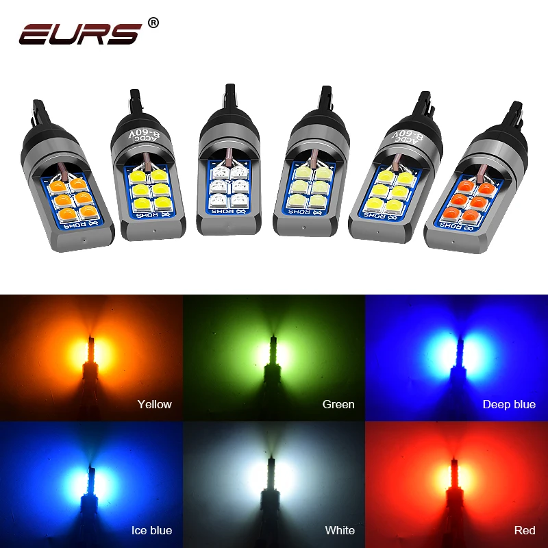 1pcs Car 5W5 LED Bulb T10 W5W LED Signal Light Canbus Auto Claerance Wedge Side Reverse Lamps License Plate Light AC/DC 8-60V