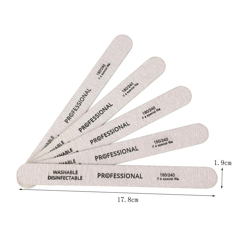 100pcs Wooden Nail File Professional Nail Art Sanding Buffer Files 180/240 Double Side For Salon Manicure Pedicure UV Gel Tips