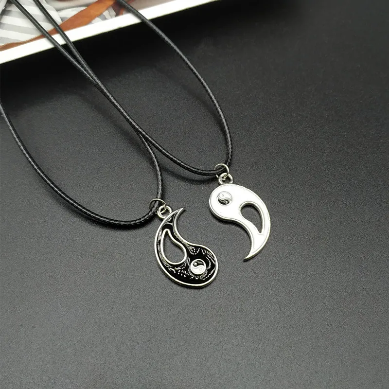 2 pcs/lots Yinyang Rope Necklace Chinese Elements Vintage Couple Necklace Gift For Friend Dropshipping