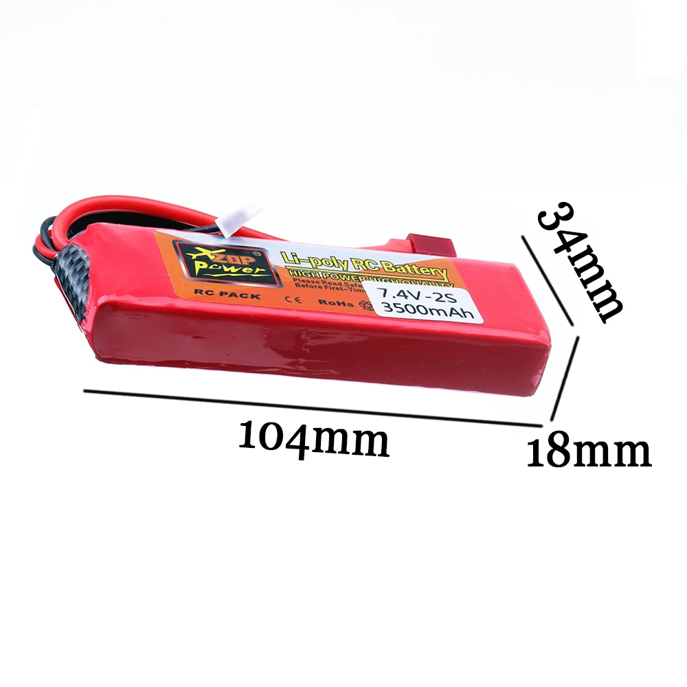 7.4V 3500mah Lipo Battery for Wltoys 144001 124018 124019 RC Car Toys Spare Parts 7.4V Battery with charger for Boat/Tank/Truck