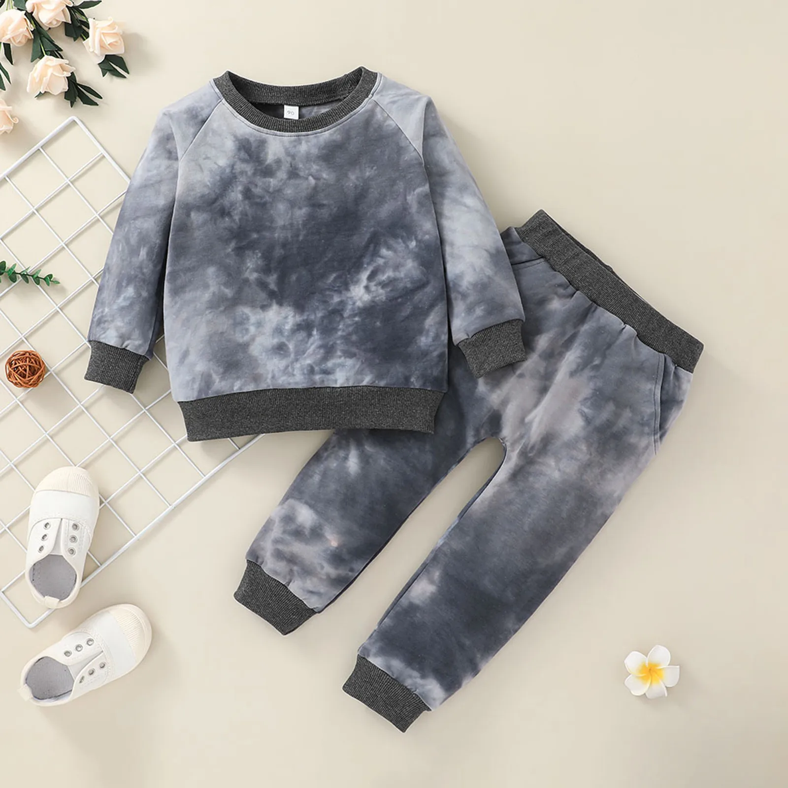 

Winter Toddler Baby Boys Clothing Sets Tie-Dye Sweatshirts +Pants Kids Warm Outfits Tracksuit Child Boy Clothes 1 2 3 4 Years