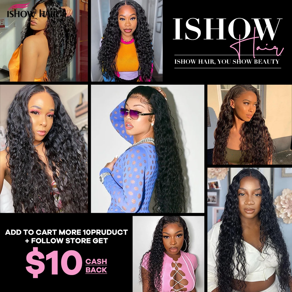 Ishow Water Wave Bundles Unprocessed Remy Human Hair Bundles 28 30 Inch Virgin Hair 3 4 Bundles Human Hair Extensions For Women view 6
