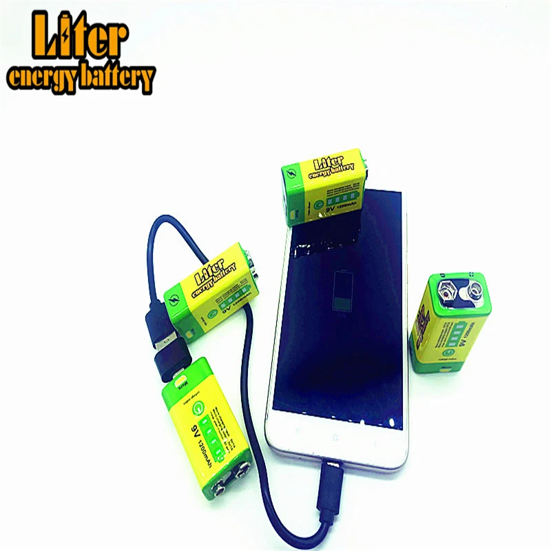 9V Rechargeable Battery 1200mAh USB Portable  Micro USB Batteries For RC Helicopter Model Microphone Bateria Bank power